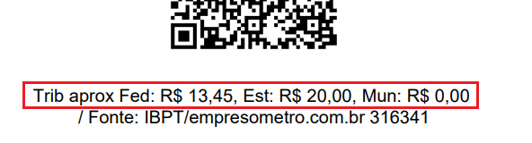 Informações complementares do CFOP no DANFE