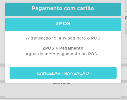 Solicitação de pagamento no POS