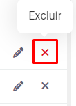 Opção X para excluir um agendamento Excluir agendamento