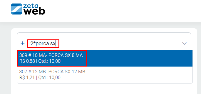 Informar quantidade usando o asterisco antes do produto Informar quantidade com asterisco
