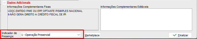 Indicador de presença 1 ou 5