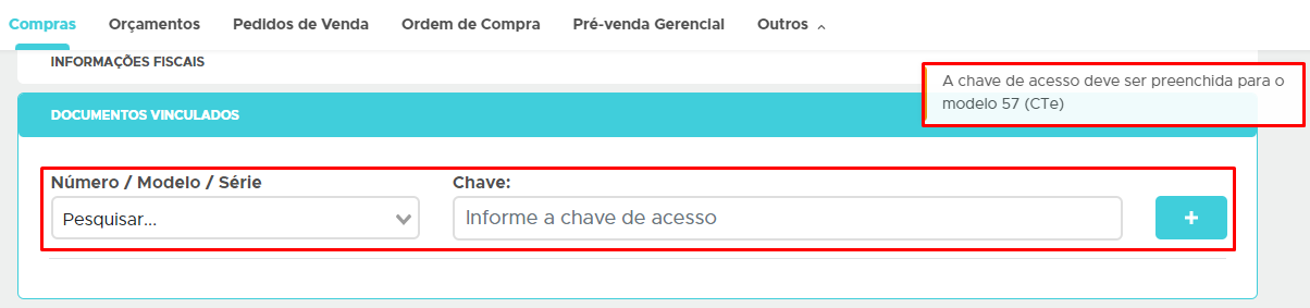 Natureza de operação do conhecimento de frete