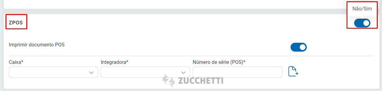Aba ZPOS marcada como SIM no ZetaWeb Aba ZPOS habilitada como SIM