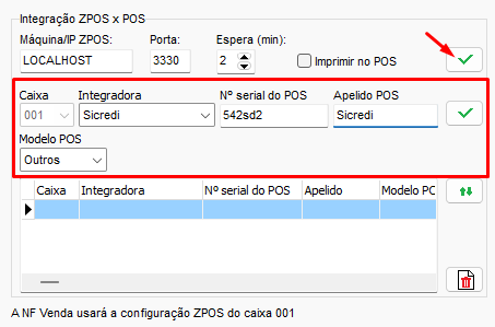 Configuracao Integradora Sicredi