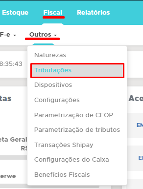 Criação de uma nova tributação de DIFAL em Fiscal > Outros > Tributações Nova tributação de DIFAL