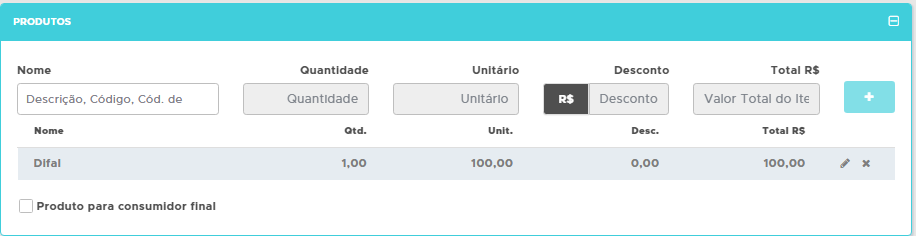 Emissão da nota fiscal para destinatário não contribuinte Emissão da nota fiscal