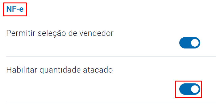 Habilitar quantidade atacado na NF-e