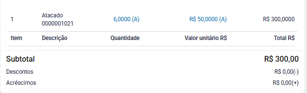 Preço de atacado pelo atalho na NFC-e