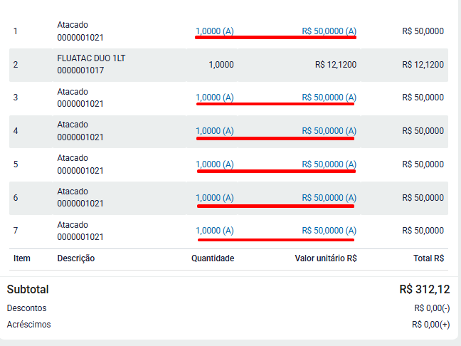 Recálculo do preço de atacado na NFC-e