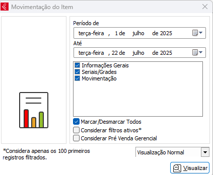 Relatório de Movimentação do Item