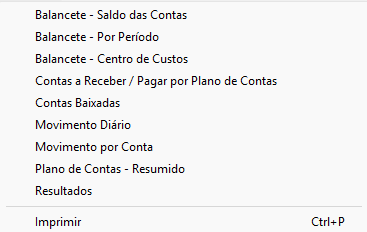 Menu Movimento Diário