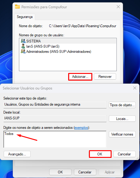 Adicionar usuário Todos