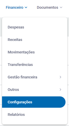 Financeiro Configurações
