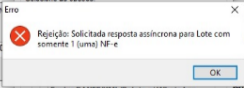 Mensagem de rejeição