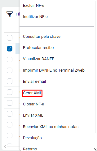 Gerar XML da nota