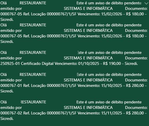 Mensagens encaminhadas
