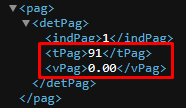 Tag tPag 91 no XML