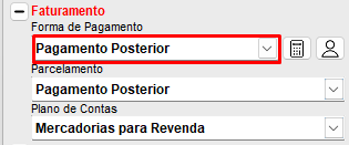 Selecionar Pagamento Posterior na NF-e