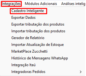 Menu Cadastro Inteligente