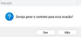 Mensagem de geração do PDF do contrato Geração do PDF do contrato