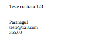 PDF do contrato gerado com as informações preenchidas PDF do contrato preenchido