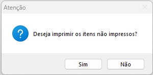 Confirmação de itens não impressos
