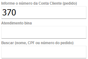 Recurso Bina localizando o pedido pelo telefone