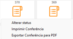 Opção Alterar Status pelo botão direito no pedido