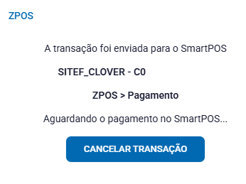 Tela de finalização da venda