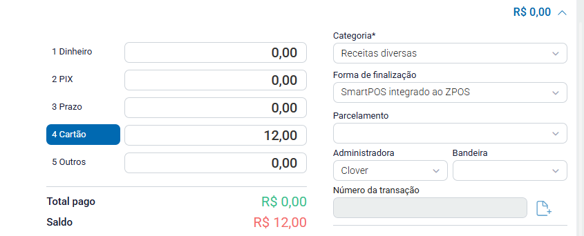 Finalização SmartPOS integrado ao ZPOS
