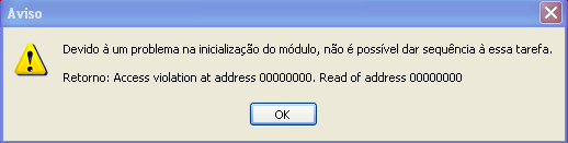 Mensagem Access Violation