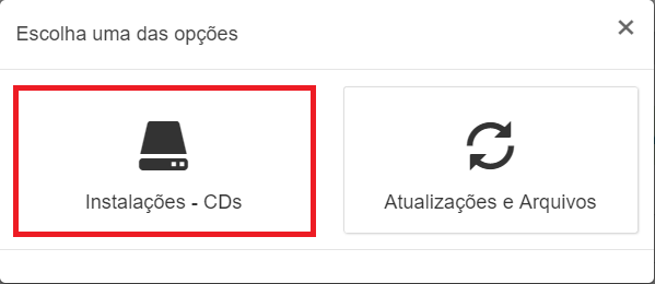 Opção Instalações CDs