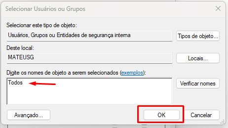 Adicao do usuario Todos nas permissoes do registro Usuario Todos nas permissoes