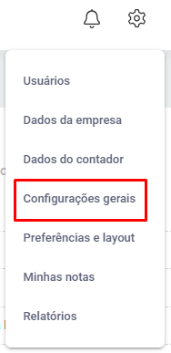 Engrenagem de configurações do ZetaWeb