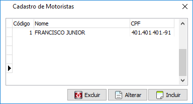 Cadastro de Motoristas