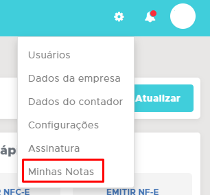 Opção Minhas Notas
