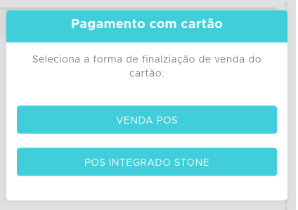Venda POS ou POS integrado Stone