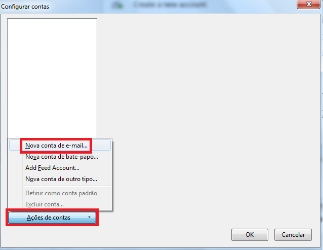 Nova conta de e-mail no Thunderbird