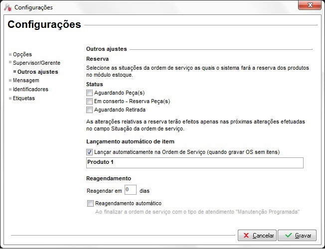 Guia Outros Ajustes das configurações do Clipp Service Guia Outros Ajustes