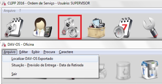 Módulo Oficina com status e previsão de entrega Módulo Oficina