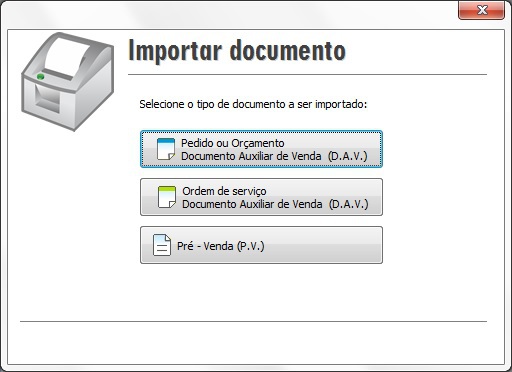 Importação do DAV-OS no Emissor de Cupom Fiscal Importar OS no Cupom Fiscal