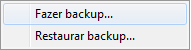 Opção Fazer backup