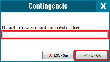 Motivo da contingência