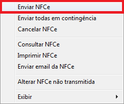 Enviar NFCe