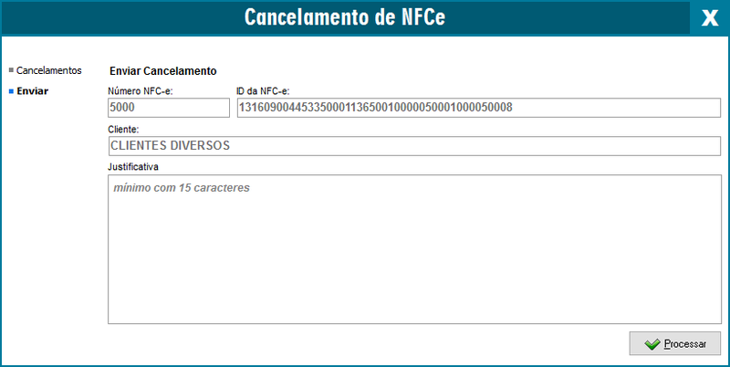 Cancelar NFC-e
