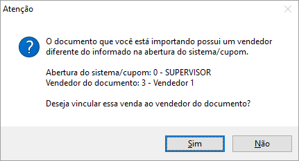 Confirmação do vendedor da venda