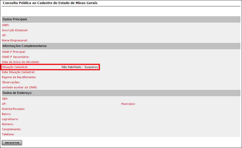 Ajuste do cadastro do cliente