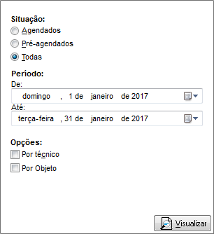 Relatório de agendamentos