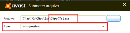Formulario de envio ao Laboratorio de Virus com tipo Falso positivo Formulario de falso positivo