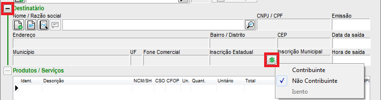 Não Contribuinte por dentro da nota